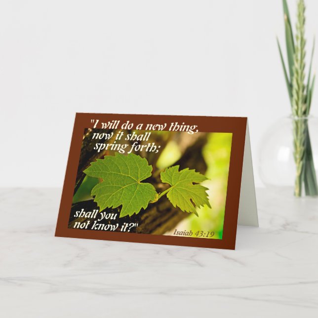 Isaiah 43:19 Bible Verse, I will do a new thing Thank You Card (Front)