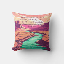 Isaiah 43:19 Throw pillow River Desert