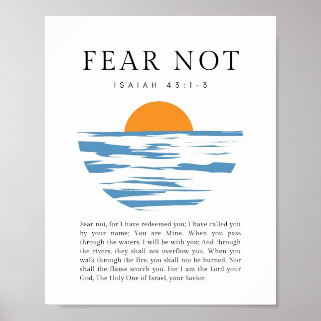Isaiah 43:1-3 Fear Not Poster (Front)
