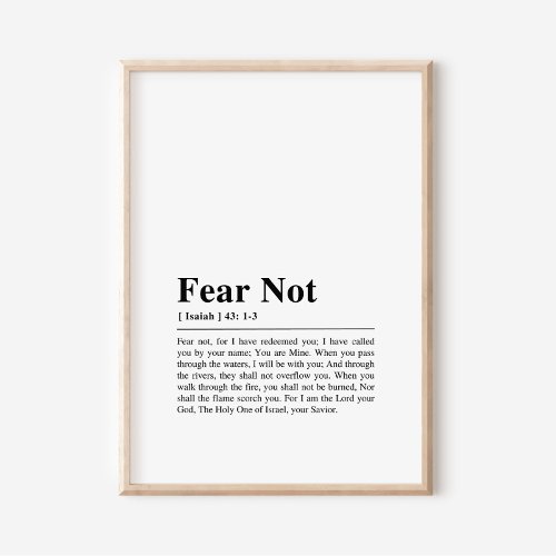 Isaiah 431_3 Fear Not Poster