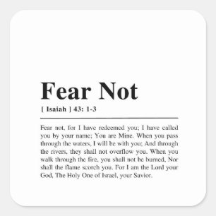 Isaiah 43:1-3 Fear Not Square Sticker
