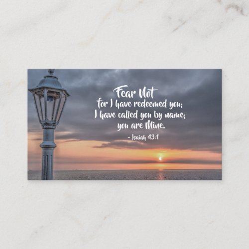 Isaiah 431 Fear not for I have redeemed you Bible Business Card