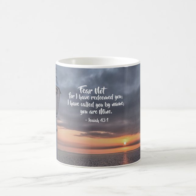 Isaiah 43:1 Fear not for I have redeemed you Bible Coffee Mug (Center)