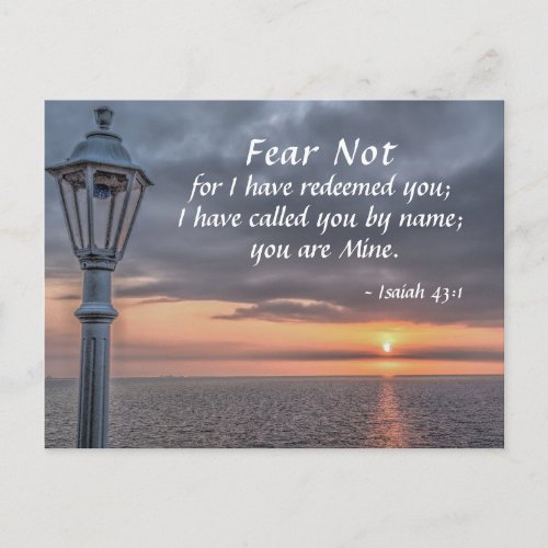Isaiah 431 Fear not for I have redeemed you Bible Postcard