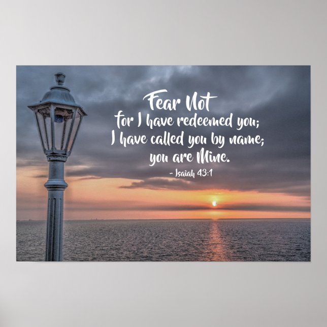 Isaiah 43:1 Fear not for I have redeemed you Bible Poster (Front)