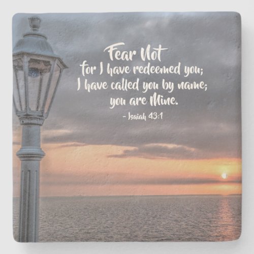 Isaiah 431 Fear not for I have redeemed you Bible Stone Coaster