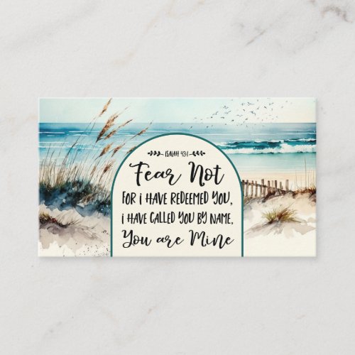 Isaiah 431 Fear not for I have redeemed you Ocean Business Card