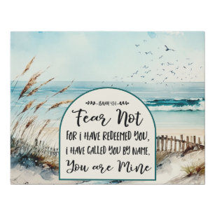 Isaiah 43:1 Fear not for I have redeemed you Ocean Faux Canvas Print