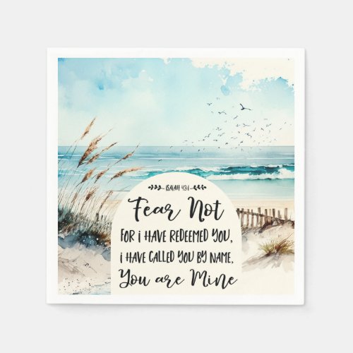 Isaiah 431 Fear not for I have redeemed you Ocean Napkins
