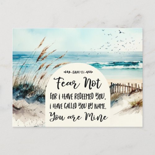 Isaiah 431 Fear not for I have redeemed you Ocean Postcard