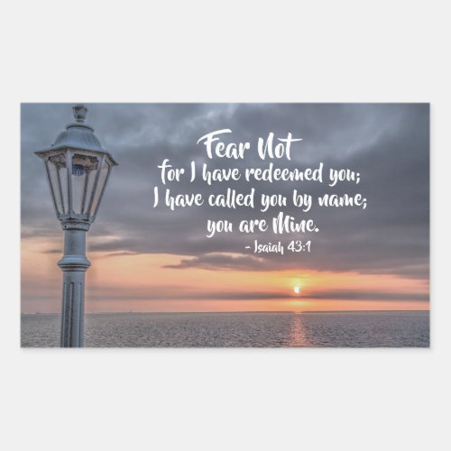Isaiah 431 I have called you by name you are mine Rectangular Sticker