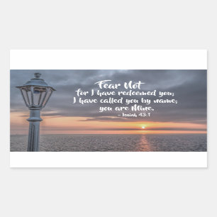 Isaiah 43:1 I have called you by name you are mine Rectangular Sticker