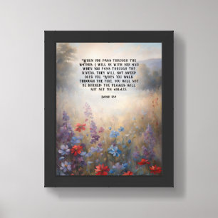 Isaiah 43:2 Christian Bible Verse Art Framed Art