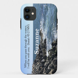 Isaiah 43:2 I Will Be With You Photo of Ocean iPhone 11 Case