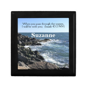 Isaiah 43:2 I Will Be With You Photo of Ocean Gift Box