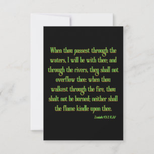 Isaiah 43:2 KJV Bible Scripture Flat Greeting Card