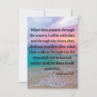 Isaiah 43:2 KJV Bible Verse Pic Flat Greeting Card