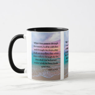 Isaiah 43:2 KJV Bible Verse Pic Two-Tone Mug