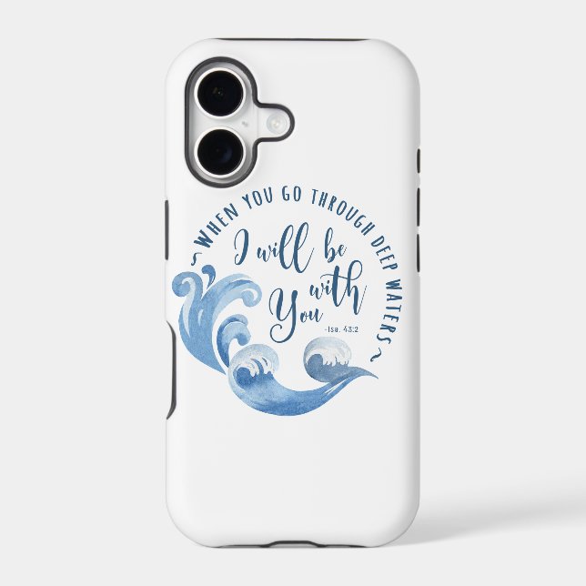 Isaiah 43:2 Ocean Waves Iphone Case (Back)