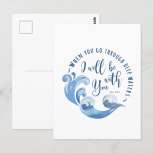Isaiah 43:2 Ocean Waves Postcard
