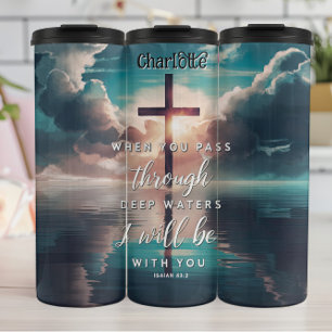Isaiah 43:2 Through Deep Waters With You Thermal Tumbler