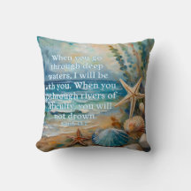 Isaiah 43:2 throw pillow