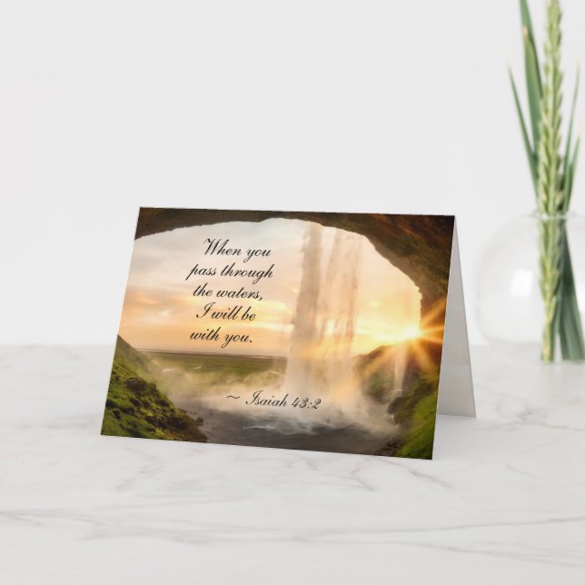 Isaiah 43:2 When you pass through the waters Bible Card (Front)