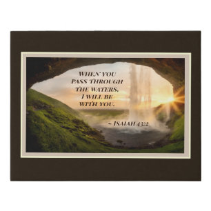 Isaiah 43:2 When you pass through the waters Faux Canvas Print