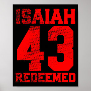 Isaiah 43 Redeemed Christian Inspirational  Poster
