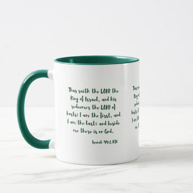 Isaiah 44:6 KJV Bible Verse Two-Tone Mug (Left)