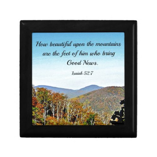 Isaiah 527 How beautiful upon the mountains Keepsake Box