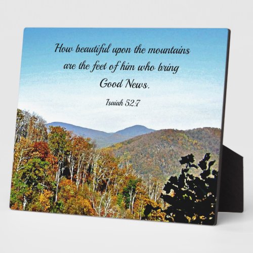 Isaiah 527 How beautiful upon the mountains Plaque