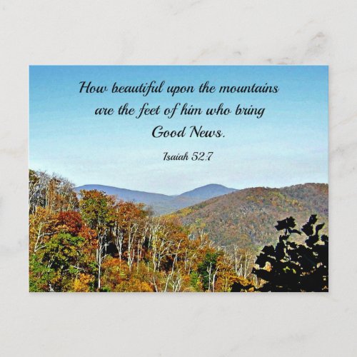 Isaiah 527 How beautiful upon the mountains Postcard