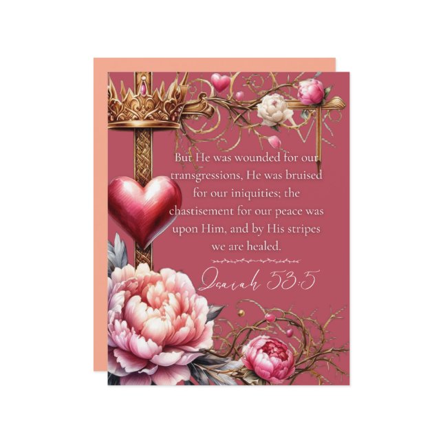 Isaiah 53:5 Healing Scripture Card | Watercolor (Front/Back In Situ)