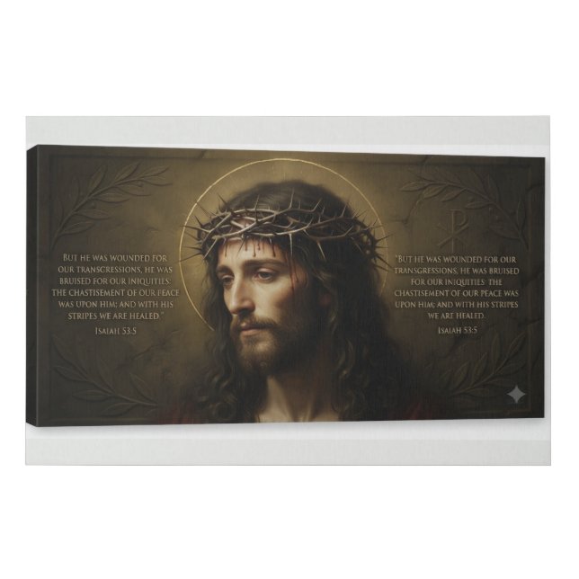 Isaiah 53:5 Jesus Canvas Print | Crown of Thorns (Front)
