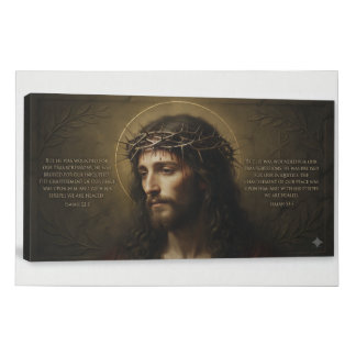 Isaiah 53:5 Jesus Canvas Print | Crown of Thorns