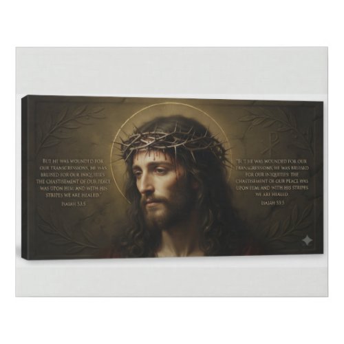 Isaiah 53:5 Jesus Canvas Print | Crown of Thorns