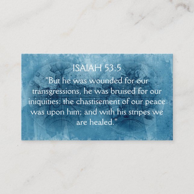 ISAIAH 53:5 Scripture Bible Card Map (Front)