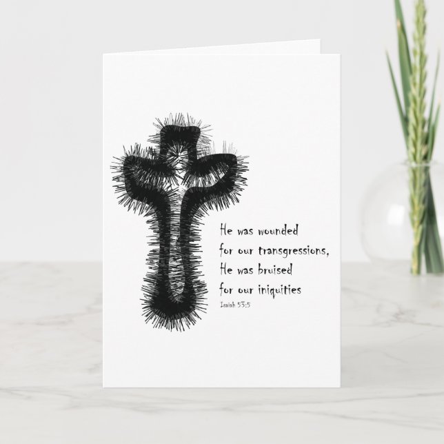 Isaiah-53 - Cross / Christian Witness Card (Front)