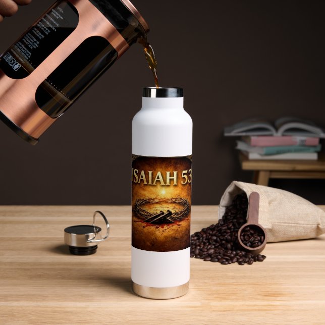 Isaiah 53 water bottle (Coffee (Rotated))