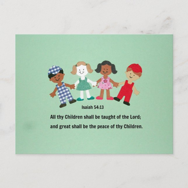 Isaiah 54:13 And all thy Children shall be taught Postcard (Front)