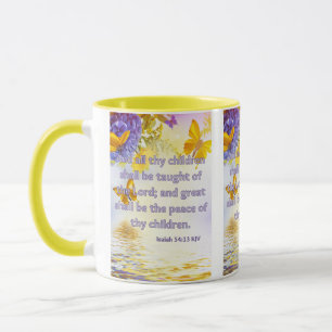 Isaiah 54:13 KJV Bible Scripture Pic Two-Tone Mug