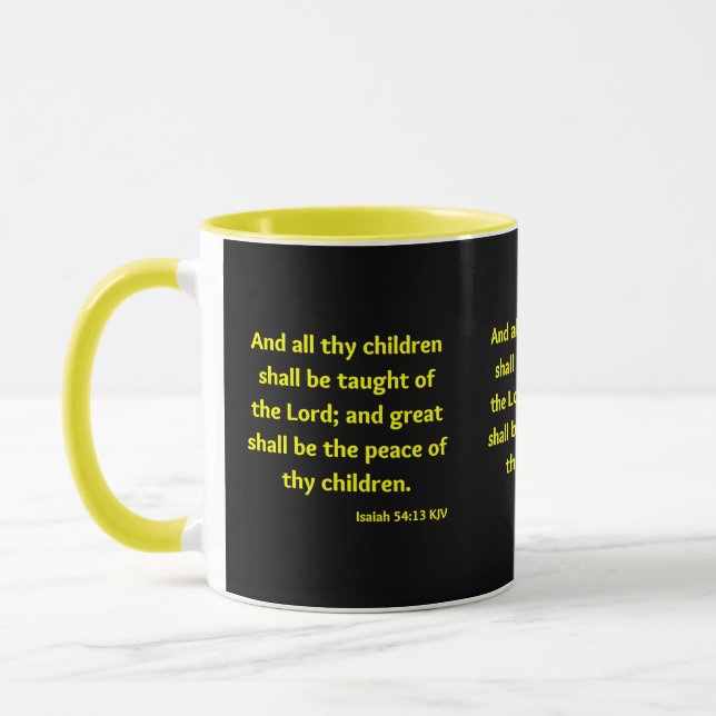 Isaiah 54:13 KJV Bible Scripture Two-Tone Mug (Left)