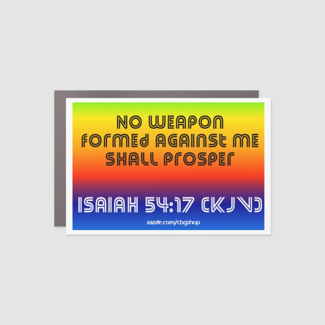 Isaiah 54:17 car magnet (Front)