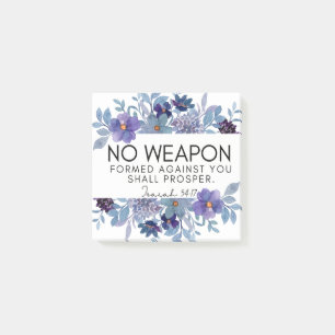 Isaiah 54:17 No Weapon Christian Scripture Floral Post-it Notes