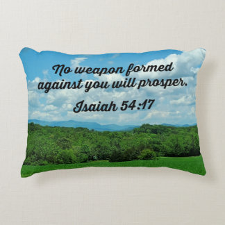 Isaiah 54:17 No weapon formed against you Accent Pillow