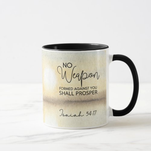 Isaiah 54 17 No weapon formed against you Bible Mug