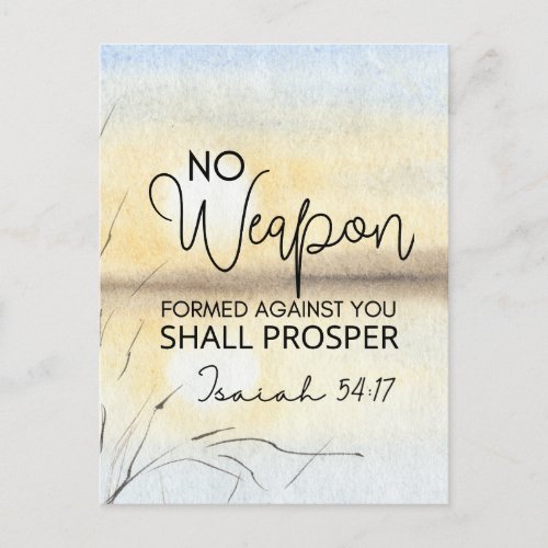 Isaiah 54 17 No weapon formed against you Bible Postcard