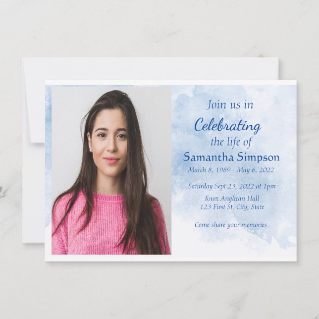 Isaiah 55 Bible Scripture Celebration of Life  Invitation (Back)