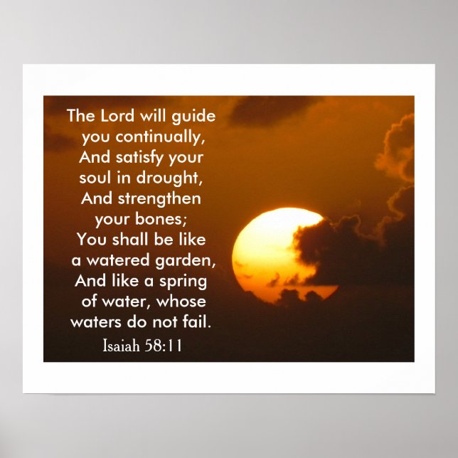 Isaiah 58:11 - art poster (Front)